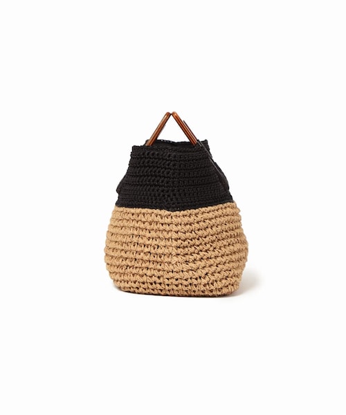 LE TALON（ルタロン）の「《予約》LE TALON ウッドハンドルペーパートート◆（バッグ・ブラック/(001)/フリー/在庫あり）」の3枚目の写真