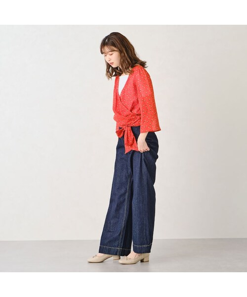 ORiental TRaffic（オリエンタルトラフィック）の「【WEB先行予約】4月下旬発売予定★スクエアトゥステッチリボンパンプス（シューズ・レディース・ベージュ/ブラック/ブラウン）」の18枚目の写真