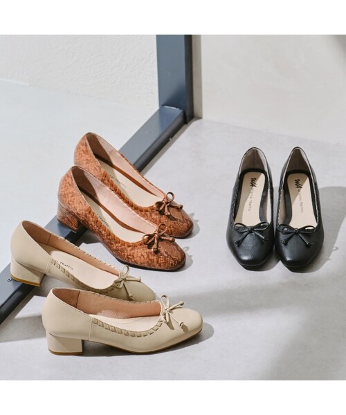 ORiental TRaffic（オリエンタルトラフィック）の「【WEB先行予約】4月下旬発売予定★スクエアトゥステッチリボンパンプス（シューズ・レディース・ベージュ/ブラック/ブラウン）」の17枚目の写真