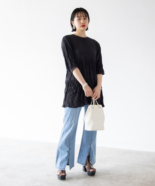 PAGEBOY（ページボーイ）の「【WEB先行予約】バケットミニバッグ（バッグ・レディース・クリーム/ブラック/キカガラ・ONE SIZE）」の4枚目の写真