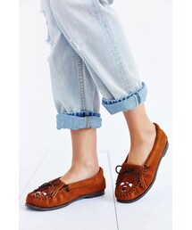 Minnetonka | Minnetonka Thunderbird Boat-Sole Suede Moccasin(シューズ)