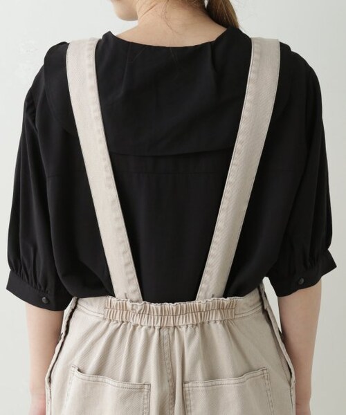 OUTLET（アウトレット）の「10ozデニム×カラーツイルサロペット（オールインワン・サロペット・レディース・ベージュ/ワンウォッシュ・FREE）」の17枚目の写真