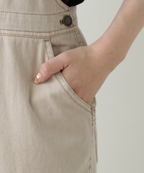 OUTLET（アウトレット）の「10ozデニム×カラーツイルサロペット（オールインワン・サロペット・レディース・ベージュ/ワンウォッシュ・FREE）」の22枚目の写真