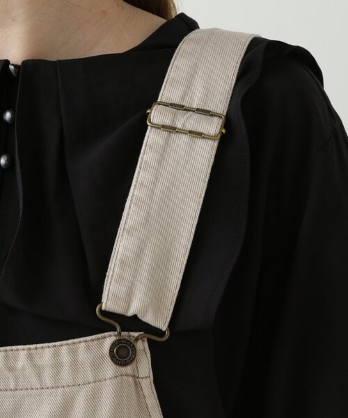 OUTLET（アウトレット）の「10ozデニム×カラーツイルサロペット（オールインワン・サロペット・レディース・ベージュ/ワンウォッシュ・FREE）」の20枚目の写真