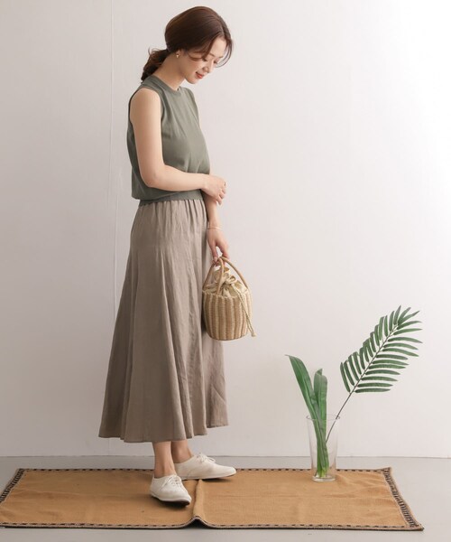 アーバンリサーチドアーズ 高機能リネンフレアスカート ベージュ新品 URBAN RESEARCH DOORS｜リネン混フレアスカート | Rakuten