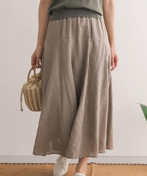 URBAN RESEARCH DOORS リネンフレアスカート URBAN RESEARCH DOORS スカート リネンフレアスカート
