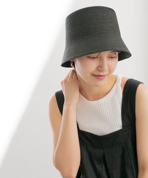 KBF（ケイビーエフ）の「ペーパーバケットHAT（その他・レディース・IVORY/BLACK・one）」の2枚目の写真