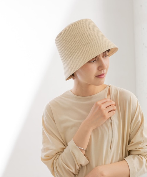 KBF（ケイビーエフ）の「ペーパーバケットHAT（その他・レディース・IVORY/BLACK・one）」の1枚目の写真