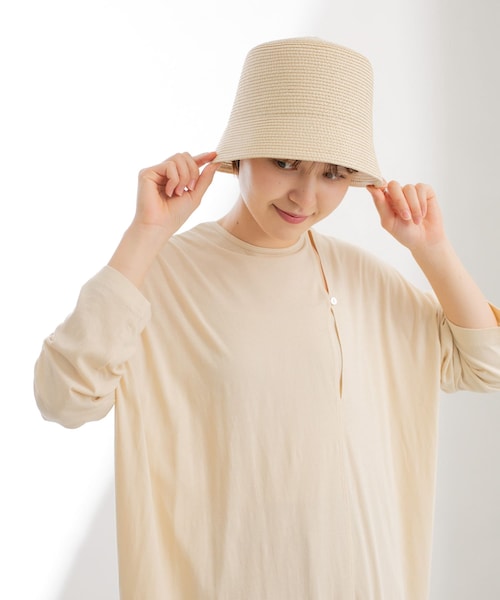 KBF（ケイビーエフ）の「ペーパーバケットHAT（その他・レディース・IVORY/BLACK・one）」の3枚目の写真