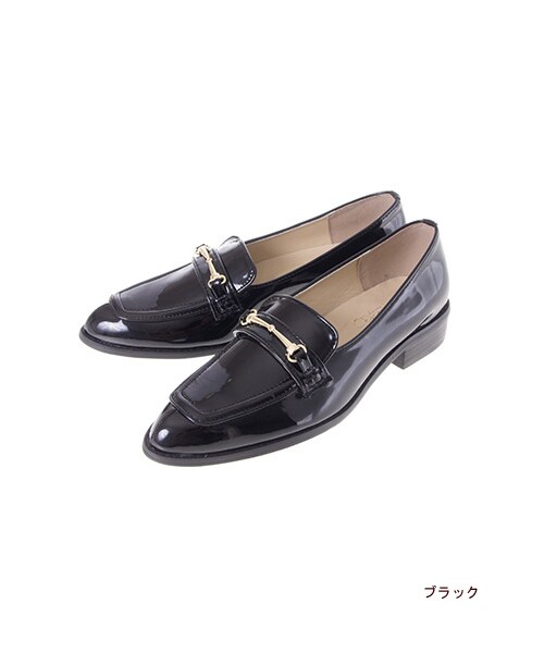 w closet（ダブルクローゼット）の「ビット付ローファー（シューズ・レディース・ホワイト/ブラック・M/L）」の2枚目の写真