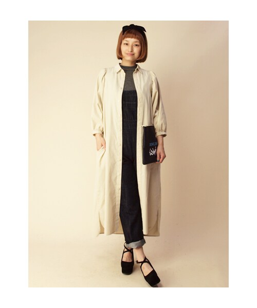 w closet（ダブルクローゼット）の「コーデュロイボリューム袖シャツワンピース（その他・レディース・バニラ/サックス/グレー・FREE）」の13枚目の写真