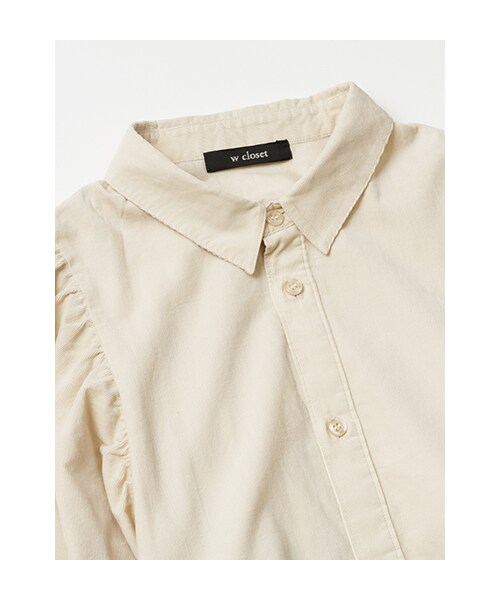 w closet（ダブルクローゼット）の「コーデュロイボリューム袖シャツワンピース（その他・レディース・バニラ/サックス/グレー・FREE）」の7枚目の写真