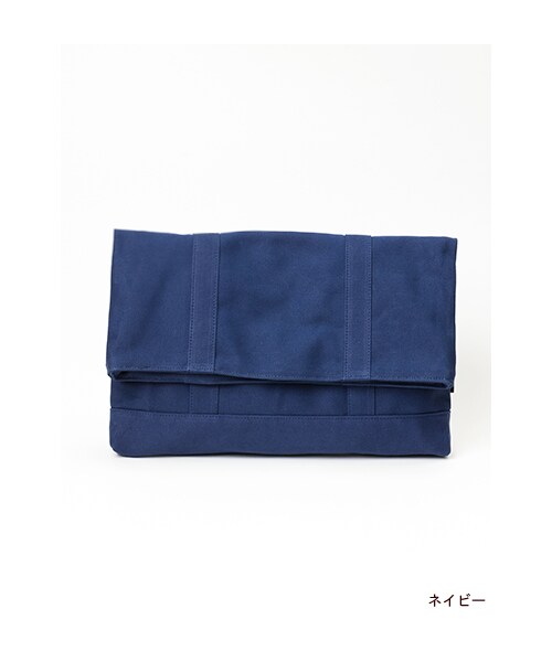 w closet（ダブルクローゼット）の「キャンバスクラッチバッグ（バッグ・レディース・グレー×ネイビー/キナリ/ネイビー・FREE）」の3枚目の写真