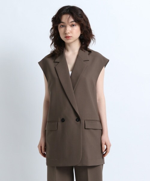 JEANASIS（ジーナシス）の「Double-breasted Gilet【SET UP対応】（ジャケット/アウター・ブラック()/ブラウン()）」の10枚目の写真