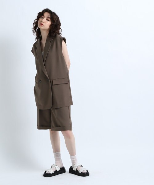 JEANASIS（ジーナシス）の「Double-breasted Gilet【SET UP対応】（ジャケット/アウター・ブラック()/ブラウン()）」の9枚目の写真