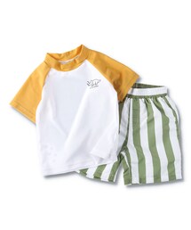 BRANSHES（ブランシェス）の「【水着】半袖ラッシュガード＆サーフパンツセット（水着）」