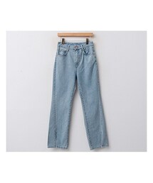 ENVYLOOK | フロントスリットルーズロングデニムパンツ(デニムパンツ)
