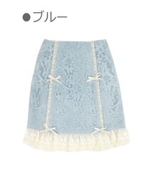 Bobon21 | ミニフリルALLレースタイトスカート-全２色-(スカート)