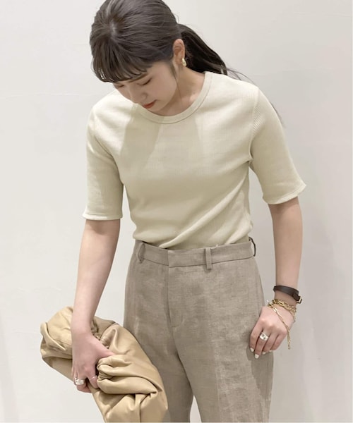 AP STUDIO/エーピー ストゥディオ(L'Appartementアパルトモン) 2021AW SCENTOF スウェット Tシャツ【フリー】【LTSA74839】 AP STUDIO（エーピーストゥディオ）の「SCENTOF NEW C/P リブ Tシャツ