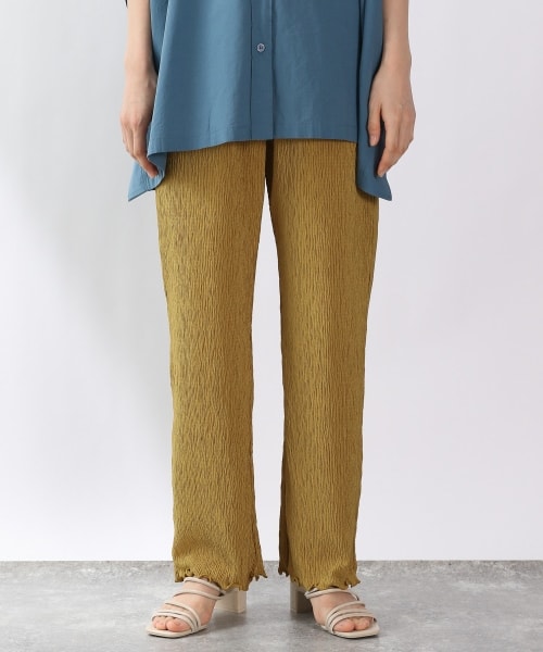 LOWRYS FARM（ローリーズファーム）の「ヨウリュウカットイージーパンツ（パンツ・通常丈ホワイト/通常丈ブラック/通常丈ブラウン/通常丈イエロー/WEB限定短丈イエロー）」の4枚目の写真