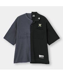 GU | オーバーサイズT(5分袖)(切り替え)MY(トップス)