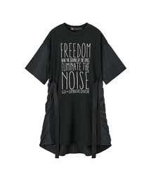 GU | 布帛コンビネーションワンピース(5分袖)ロゴUNDERCOVER(オールインワン・サロペット)