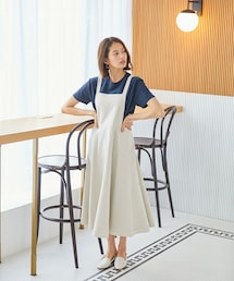 Rewde | リネン混エプロンワンピース(1R05-04213)(ワンピース)