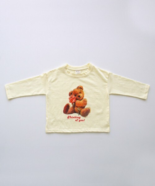 DHOLIC kids（ディーホリックキッズ）の「[erinj] ベアープリントTシャツ(junior)（Tシャツ/カットソー・キッズ・ホワイト/イエロー・JS/JM）」の2枚目の写真