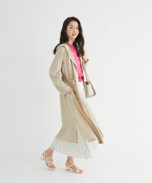 Rewde（ルゥデ）の「フーディロングコート（1R24-8217105）（その他アウター・レディース・グレー/グリーン/ベージュ・M）」の2枚目の写真