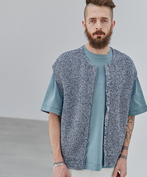 LIDNM（リドム）の「GIMA ZIP KNIT VEST（ベスト・メンズ・グレー/ブルー・M/L）」の20枚目の写真