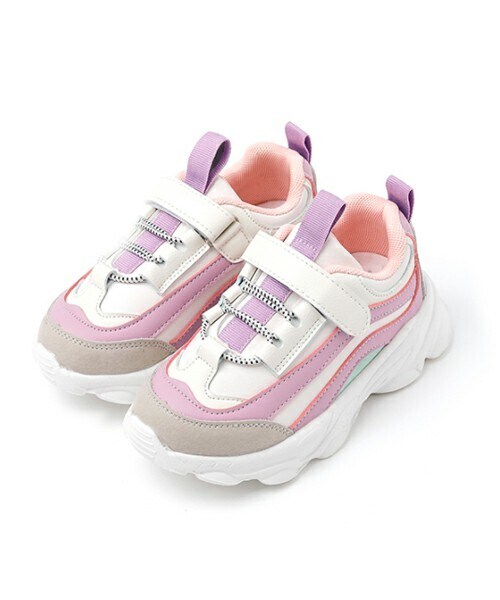 DHOLIC kids（ディーホリックキッズ）の「[ozkiz] ベルクロコントラストスニーカー（スニーカー・キッズ・ブラック/パープル・160/170/180/190/200/210）」の2枚目の写真