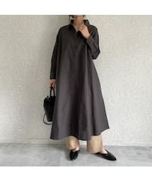 copine | ビッグシルエット♪コットンガーゼロングシャツワンピース(3color)【クリックポスト対象商品】(シャツワンピース)