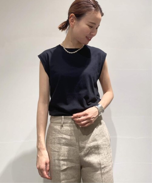 「AP STUDIO」 ノースリーブトップス - ブラック レディース AP STUDIO tシャツ ノースリーブTシャツ レディース : ZOZOTOWN