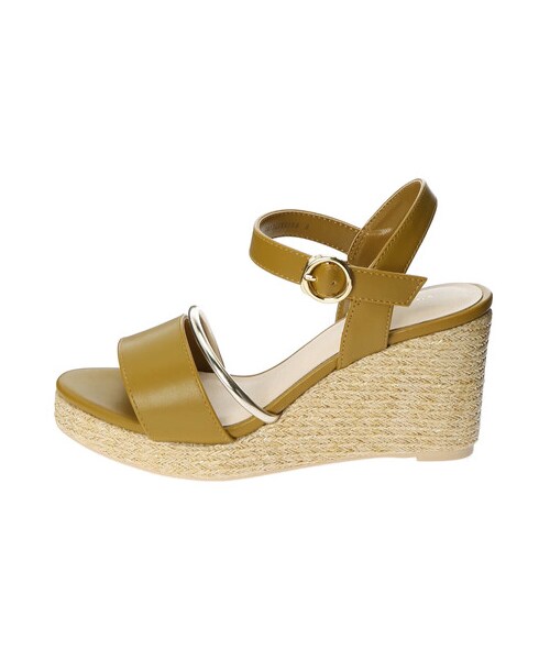 YECCA VECCA（イェッカヴェッカ）の「ストラップウェッジサンダル（シューズ・アイボリー/ブラウン/イエロー・S/M/L）」の3枚目の写真