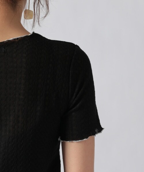 Ezick（エジック）の「メロー透かし編みプルオーバー（トップス・ホワイト/ブラック）」の22枚目の写真