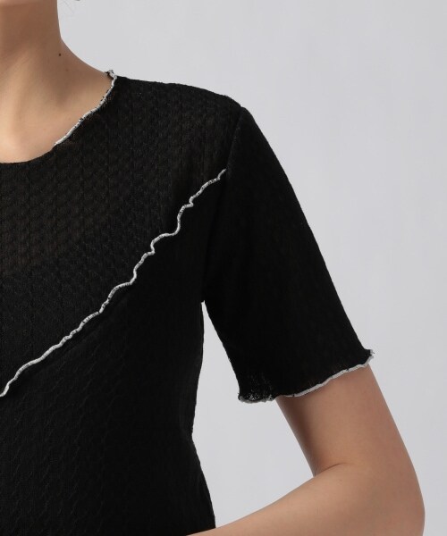 Ezick（エジック）の「メロー透かし編みプルオーバー（トップス・ホワイト/ブラック）」の20枚目の写真