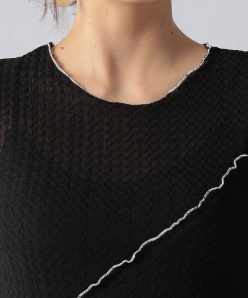 Ezick（エジック）の「メロー透かし編みプルオーバー（トップス・ホワイト/ブラック）」の19枚目の写真
