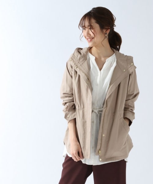 GLOBAL WORK（グローバルワーク）の「フレンチリネン混/UVケアマンパ【アウトレット価格】（ジャケット/アウター・アイボリー/ベージュ/カーキ/ネイビー）」の2枚目の写真