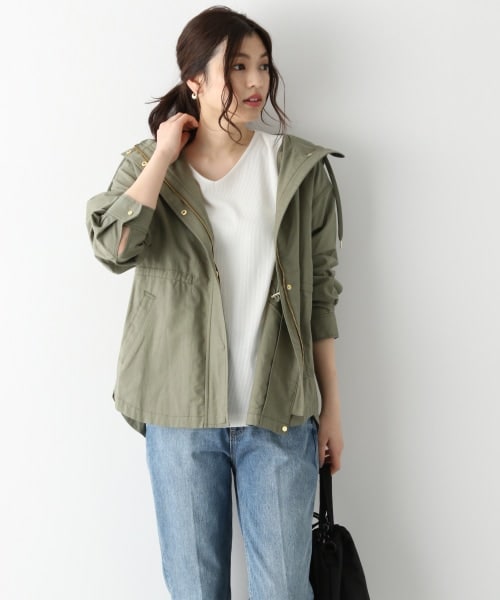 GLOBAL WORK（グローバルワーク）の「フレンチリネン混/UVケアマンパ【アウトレット価格】（ジャケット/アウター・アイボリー/ベージュ/カーキ/ネイビー）」の3枚目の写真