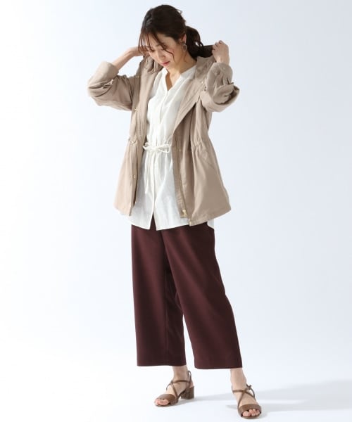 GLOBAL WORK（グローバルワーク）の「フレンチリネン混/UVケアマンパ【アウトレット価格】（ジャケット/アウター・アイボリー/ベージュ/カーキ/ネイビー）」の6枚目の写真