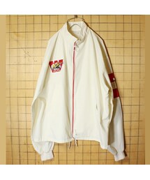 --（--）の「70s R.J.REYNOLDS TOBACCO COMPANY レーシング ジップアップ ジャケット メンズXL相当 オフホワイト アメリカ古着（ブルゾン・メンズ）」