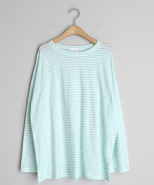 DHOLIC（ディーホリック）の「ボーダールーズTシャツ（Tシャツ/カットソー・レディース・ピンク/パープル/ブラック/ベージュ/グリーン/ブルー・ONESIZE）」の4枚目の写真