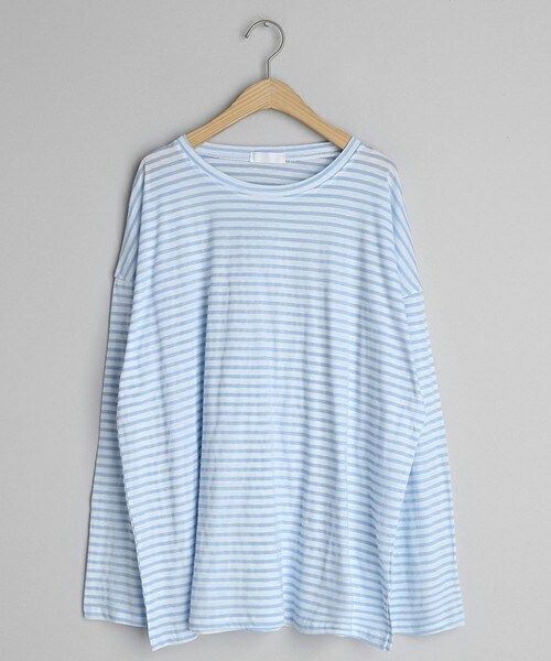 DHOLIC（ディーホリック）の「ボーダールーズTシャツ（Tシャツ/カットソー・レディース・ピンク/パープル/ブラック/ベージュ/グリーン/ブルー・ONESIZE）」の5枚目の写真