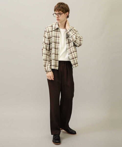 KIIT（キート）の「STUDIOUS別注 FRONT ZIP DRIZZLER JACKET（その他・メンズ・BLACK/GREEN/CHECK・1/2）」の2枚目の写真