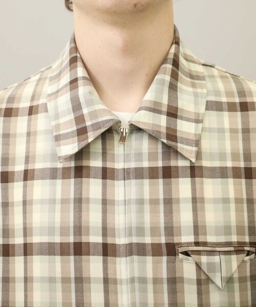 KIIT（キート）の「STUDIOUS別注 FRONT ZIP DRIZZLER JACKET（その他・メンズ・BLACK/GREEN/CHECK・1/2）」の6枚目の写真