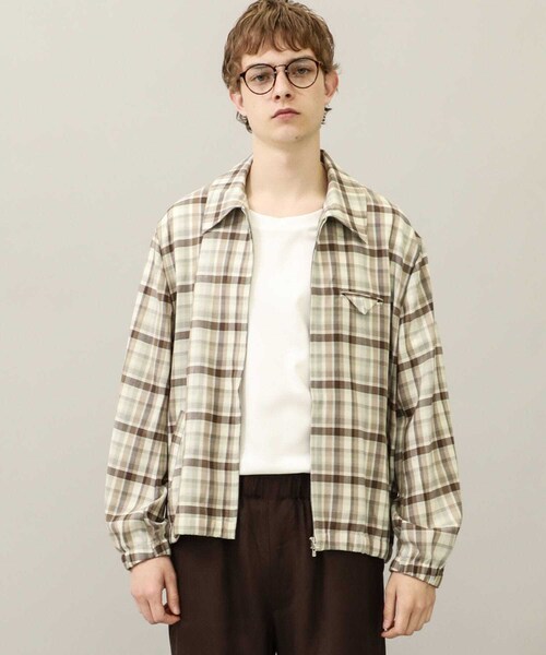 KIIT（キート）の「STUDIOUS別注 FRONT ZIP DRIZZLER JACKET（その他・メンズ・BLACK/GREEN/CHECK・1/2）」の3枚目の写真