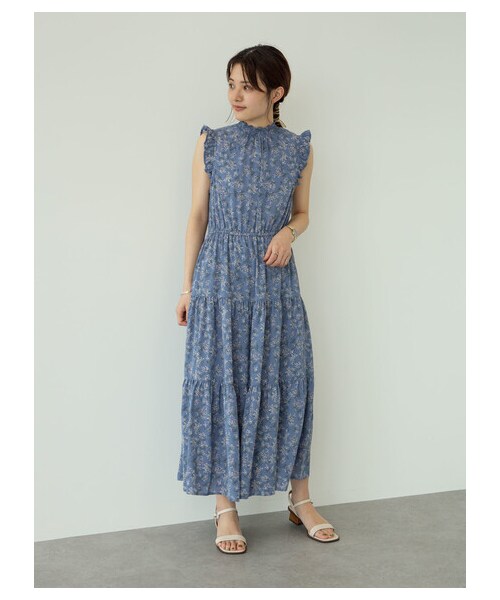 Green　Parks（グリーンパークス）の「・ELENCARE DUE フラワーptティアードワンピ（ワンピース/ドレス・アイボリー/ブラック/グリーン/ブルー・F）」の9枚目の写真