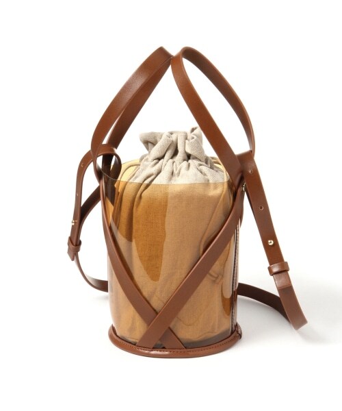 Andemiu（アンデミュウ）の「クリアトートバッグ（バッグ・ブラック/キャメル）」の2枚目の写真