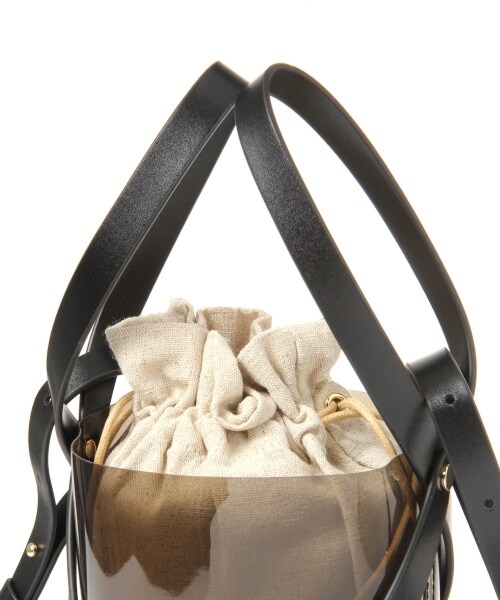 Andemiu（アンデミュウ）の「クリアトートバッグ（バッグ・ブラック/キャメル）」の12枚目の写真