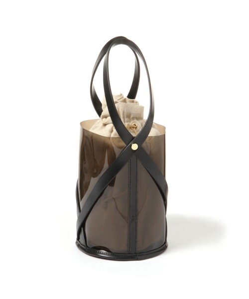 Andemiu（アンデミュウ）の「クリアトートバッグ（バッグ・ブラック/キャメル）」の10枚目の写真